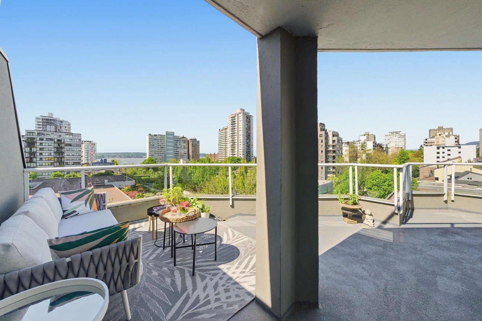 Original listing balcony before virtual staging